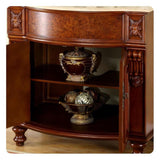Silkroad Exclusive 36" Single Sink Natural Cherry Bathroom Vanity With Travertine Countertop and Ivory Ceramic Undermount Sink - JYP-0192-T-UIC-36