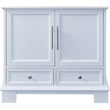 Silkroad Exclusive 36" Single Sink White Bathroom Vanity Base With Two Drawers and Two Doors Storage - C05036WC