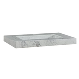 Silkroad Exclusive 36" x 23" White Carrara Marble Vanity Top With Single Rectangular Integrated Ramp Sink - T0136WRC