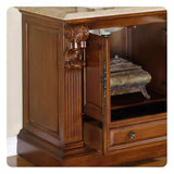 Silkroad Exclusive 39" Single Sink Cherry Bathroom Vanity With Travertine Countertop and White Ceramic Undermount Sink - HYP-0907-T-UWC-38