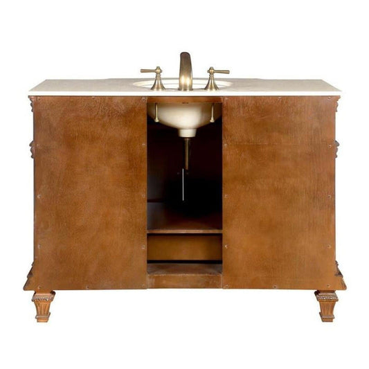 Silkroad 48" Rosewood Bathroom Vanity w/ Marble Top – HYP-0277-CM-UWC-48