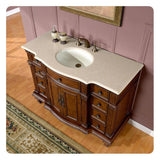 Silkroad 48" Rosewood Bathroom Vanity w/ Marble Top – HYP-0277-CM-UWC-48