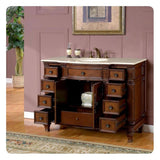 Silkroad 48" Rosewood Bathroom Vanity w/ Marble Top – HYP-0277-CM-UWC-48