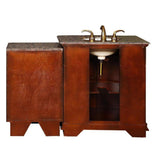 Silkroad 53" Cherry Bathroom Vanity, Granite Top, Undermount Sink - HYP-0206-BB-UIC-53