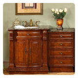 Silkroad 53" Cherry Bathroom Vanity, Granite Top, Undermount Sink - HYP-0206-BB-UIC-53