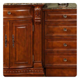 Silkroad 53" Cherry Bathroom Vanity, Granite Top, Undermount Sink - HYP-0206-BB-UIC-53