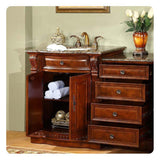 Silkroad 53" Cherry Bathroom Vanity, Granite Top, Undermount Sink - HYP-0206-BB-UIC-53