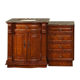 Silkroad 53" Cherry Bathroom Vanity, Granite Top, Undermount Sink - HYP-0206-BB-UIC-53