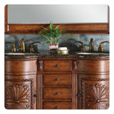 Silkroad Exclusive 54" Double Sink Bathroom Vanity with Baltic Brown Granite Countertop - WFH-0201-BB-UWC-54
