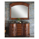 Silkroad Exclusive 54" Double Sink Bathroom Vanity with Baltic Brown Granite Countertop - WFH-0201-BB-UWC-54