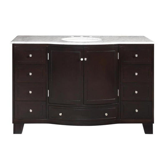 Silkroad Exclusive 55" Single Sink Bathroom Vanity - HYP-0703-WM-UWC-55