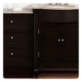 Silkroad Exclusive 58" Left Sink Dark Walnut Bathroom Vanity, Travertine Countertop – HYP-0902-T-UIC-58-L