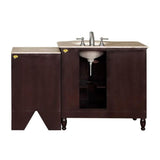Silkroad Exclusive 58" Right Sink Vanity, Travertine Top, Dark Walnut – HYP-0902-T-UIC-58-R