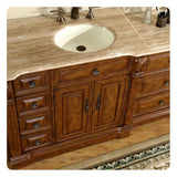 Silkroad Exclusive 58" Single Right Sink Walnut Modular Vanity with Travertine Countertop - HYP-0904-T-UIC-58-R