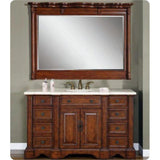 Silkroad Exclusive 59" Single Sink English Chestnut Vanity, Crema Marfil Marble, White Ceramic Sink – WFH-0199-CM-UWC-58