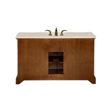 Silkroad Exclusive 59" Single Sink English Chestnut Vanity, Crema Marfil Marble, White Ceramic Sink – WFH-0199-CM-UWC-58