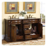 Silkroad Exclusive 60" Double Sink Bathroom Vanity - HYP-0712-BB-UIC-60