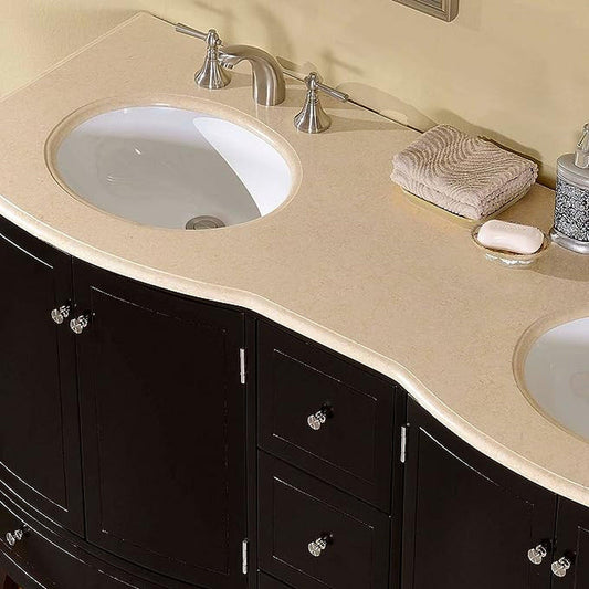 Silkroad Exclusive 60" Double Sink Bathroom Vanity – HYP-0703-CM-UWC-60