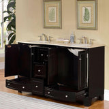 Silkroad Exclusive 60" Double Sink Bathroom Vanity – HYP-0703-CM-UWC-60