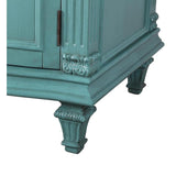 Silkroad Exclusive 60" Double Sink Retro Green Bathroom Vanity With Carrara White Marble Countertop and White Ceramic Undermount Sink -V0313NW60D