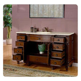 Silkroad 60" Rosewood Vanity w/ Marble Top – HYP-0277-CM-UWC-60