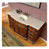 Silkroad 60" Rosewood Vanity w/ Marble Top – HYP-0277-CM-UWC-60