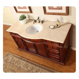 Silkroad 60" Red Chestnut Vanity, Marble Top, Undermount Sink - FS-0268-CM-UWC-60