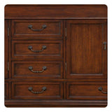 Silkroad Exclusive 72" Double Sink Vanity – Red Chestnut, Baltic Brown Granite, Ivory Ceramic Sink – HYP-0715-BB-UIC-72