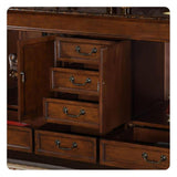 Silkroad Exclusive 72" Double Sink Vanity – Red Chestnut, Baltic Brown Granite, Ivory Ceramic Sink – HYP-0715-BB-UIC-72