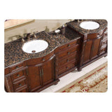 Silkroad Exclusive 53" Single Sink Cherry Modular Bathroom Vanity With Crema Marfil Marble Countertop, Ivory Ceramic Undermount Sink and Drawer Bank Cabinet