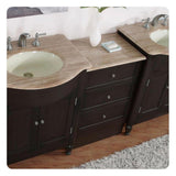 Silkroad Exclusive 95" Double Sink Vanity, Dark Walnut - HYP-0902-T-UIC-95