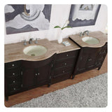 Silkroad Exclusive 95" Double Sink Vanity, Dark Walnut - HYP-0902-T-UIC-95