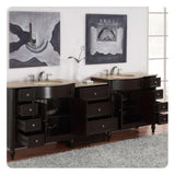Silkroad Exclusive 95" Double Sink Vanity, Dark Walnut - HYP-0902-T-UIC-95