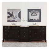Silkroad Exclusive 95" Double Sink Vanity, Dark Walnut - HYP-0902-T-UIC-95