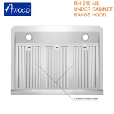 Awoco RH-S10-30MS 7" Stainless Steel Range Hood, 1000 CFM, LED & Remote