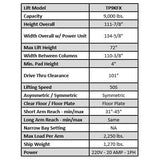 Tuxedo 9,000 lb Two Post Floor Plate - Symmetric - TP9KFX