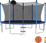 Costway Trampoline 15' Outdoor Recreational with Ladder Enclosure Net and Basketball Hoop New - TW10068+