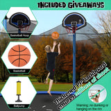 Costway Trampoline 15' Outdoor Recreational with Ladder Enclosure Net and Basketball Hoop New - TW10068+