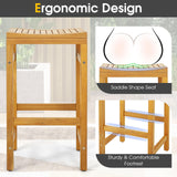 Tangkula 5 Piece Outdoor Acacia Wood Bar Table Set - HW71325+HW71326-4+HW71326-2 Price