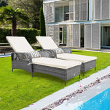 Tangkula Outdoor Chaise Lounge, Patio PE Recliner with 6-Level Backrest - HW71246