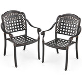 Tangkula Set of 2 Cast Aluminum Patio Dining Chairs - 2*NP11299CP-2