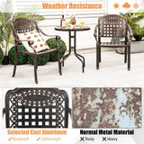 Tangkula Set of 2 Cast Aluminum Patio Dining Chairs - 2*NP11299CP-2