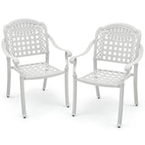 Tangkula Set of 2 Cast Aluminum Patio Dining Chairs - 2*NP11299CP-2