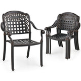 Tangkula Set of 2 Cast Aluminum Patio Dining Chairs - 2*NP11299CP-2