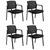 Tangkula Conference Room Chairs, Stackable Office Guest Chairs - 3*CB10544DK-2