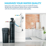 Aquasure Signature Series | 48,000 Grains Water Softener with 12 GPM Quantum De-Activator System and Triple Purpose Carbon Pre-Filter - AS-WSUV48D