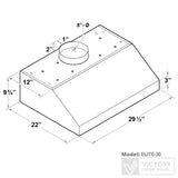 Victory Range Elite 900 CFM Under Cabinet Range Hood in Stainless Steel - Elite-30