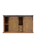 Vinotemp Rustic Wine Credenza with Sliding Doors - B Stock - VT-RUSTICRED3D