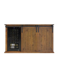 Vinotemp Rustic Wine Credenza with Sliding Doors - B Stock - VT-RUSTICRED3D