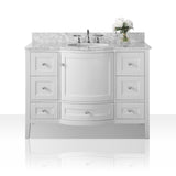 Ancerre Lauren Bathroom Vanity with Sink and Carrara White Marble Top Cabinet Set - VTS-LAUREN-48-W-CW - Backyard Provider